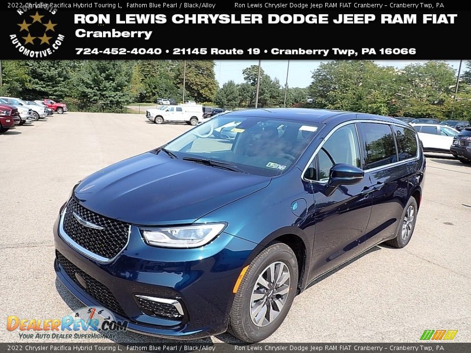 2022 Chrysler Pacifica Hybrid Touring L Fathom Blue Pearl / Black/Alloy Photo #1