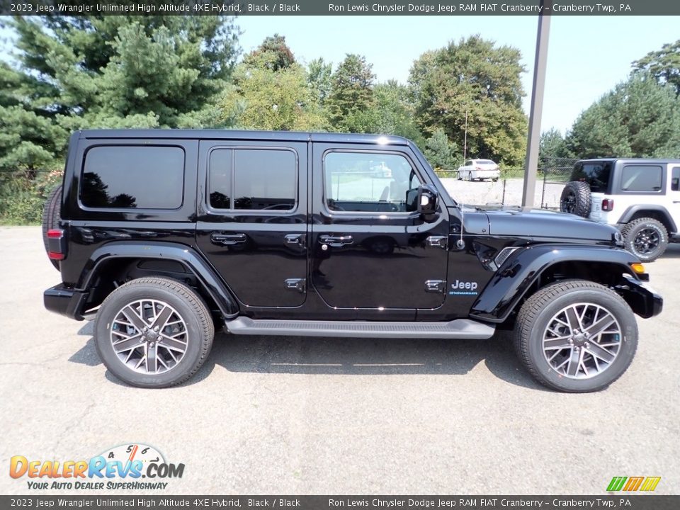 Black 2023 Jeep Wrangler Unlimited High Altitude 4XE Hybrid Photo #6