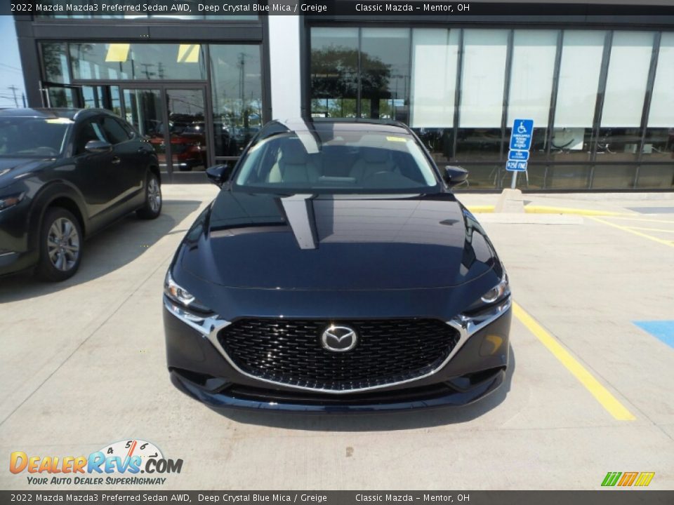 2022 Mazda Mazda3 Preferred Sedan AWD Deep Crystal Blue Mica / Greige Photo #2