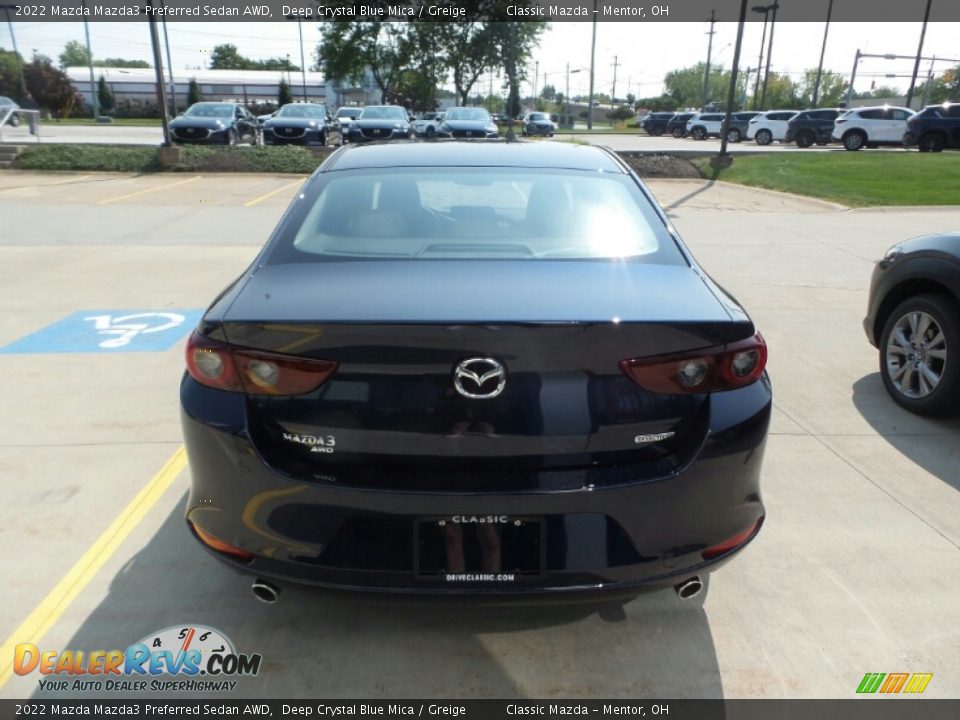 2022 Mazda Mazda3 Preferred Sedan AWD Deep Crystal Blue Mica / Greige Photo #5