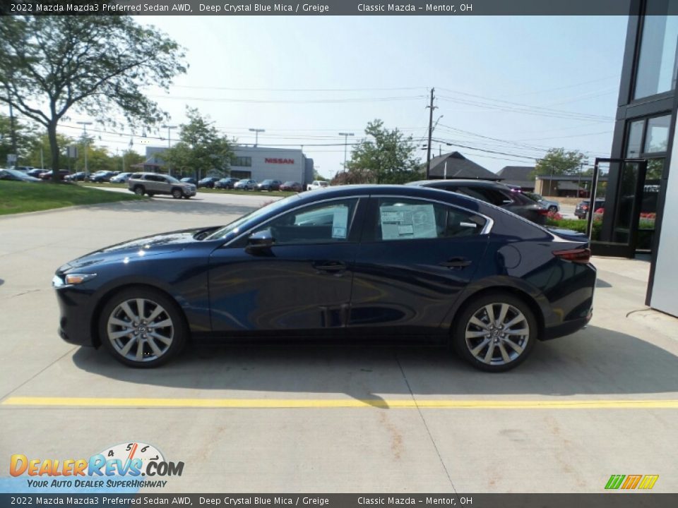 2022 Mazda Mazda3 Preferred Sedan AWD Deep Crystal Blue Mica / Greige Photo #6