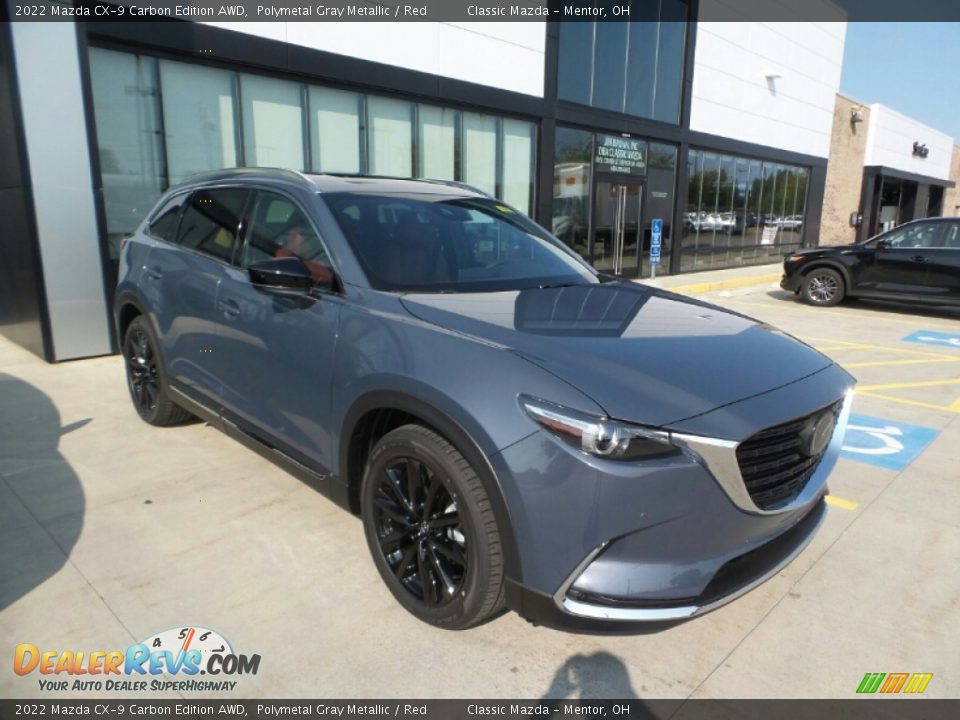 2022 Mazda CX-9 Carbon Edition AWD Polymetal Gray Metallic / Red Photo #1