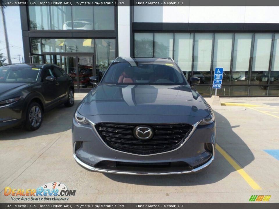 2022 Mazda CX-9 Carbon Edition AWD Polymetal Gray Metallic / Red Photo #2