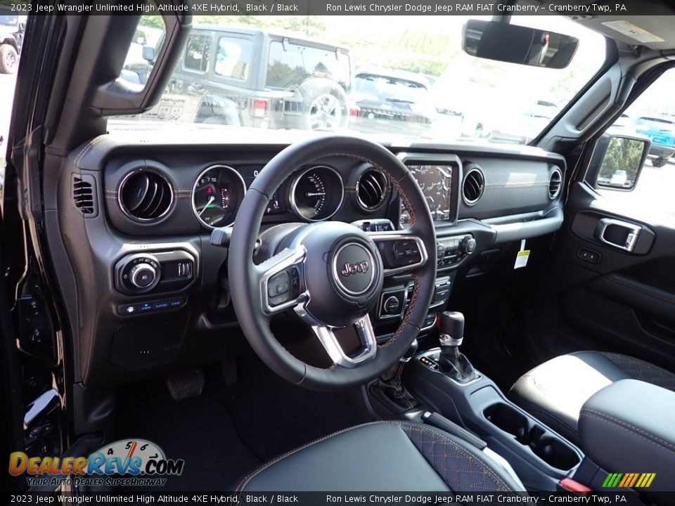 Black Interior - 2023 Jeep Wrangler Unlimited High Altitude 4XE Hybrid Photo #13