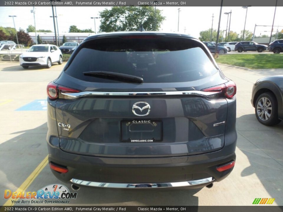 2022 Mazda CX-9 Carbon Edition AWD Polymetal Gray Metallic / Red Photo #5