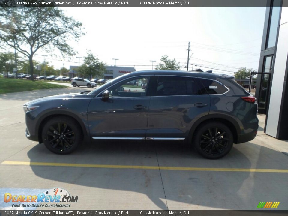 2022 Mazda CX-9 Carbon Edition AWD Polymetal Gray Metallic / Red Photo #6