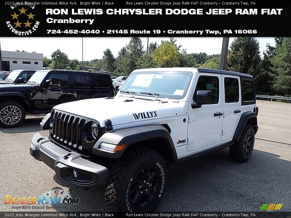 2023 Jeep Wrangler Unlimited Willys 4x4 Bright White / Black Photo #1