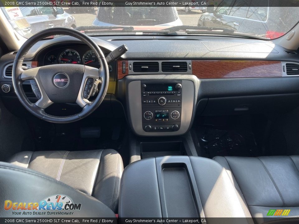 Ebony Interior - 2008 GMC Sierra 2500HD SLT Crew Cab Photo #9