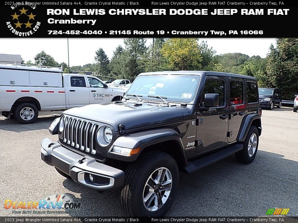 2023 Jeep Wrangler Unlimited Sahara 4x4 Granite Crystal Metallic / Black Photo #1