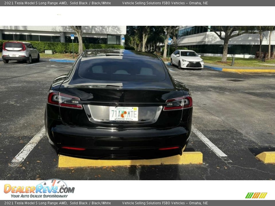 2021 Tesla Model S Long Range AWD Solid Black / Black/White Photo #8