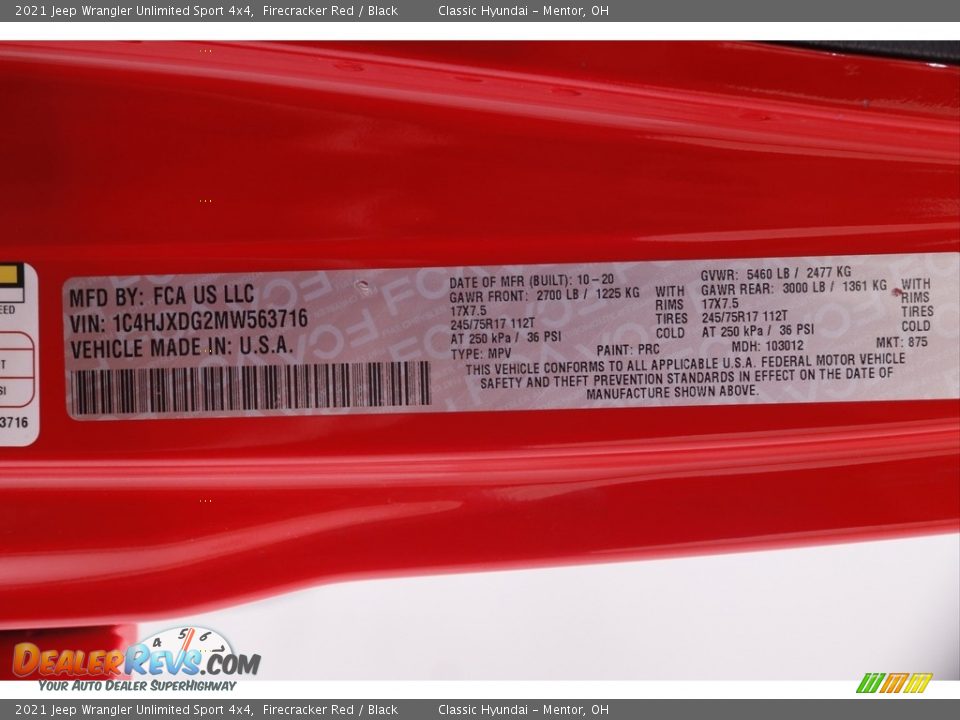 2021 Jeep Wrangler Unlimited Sport 4x4 Firecracker Red / Black Photo #21