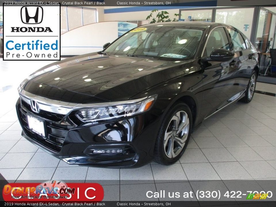 2019 Honda Accord EX-L Sedan Crystal Black Pearl / Black Photo #1