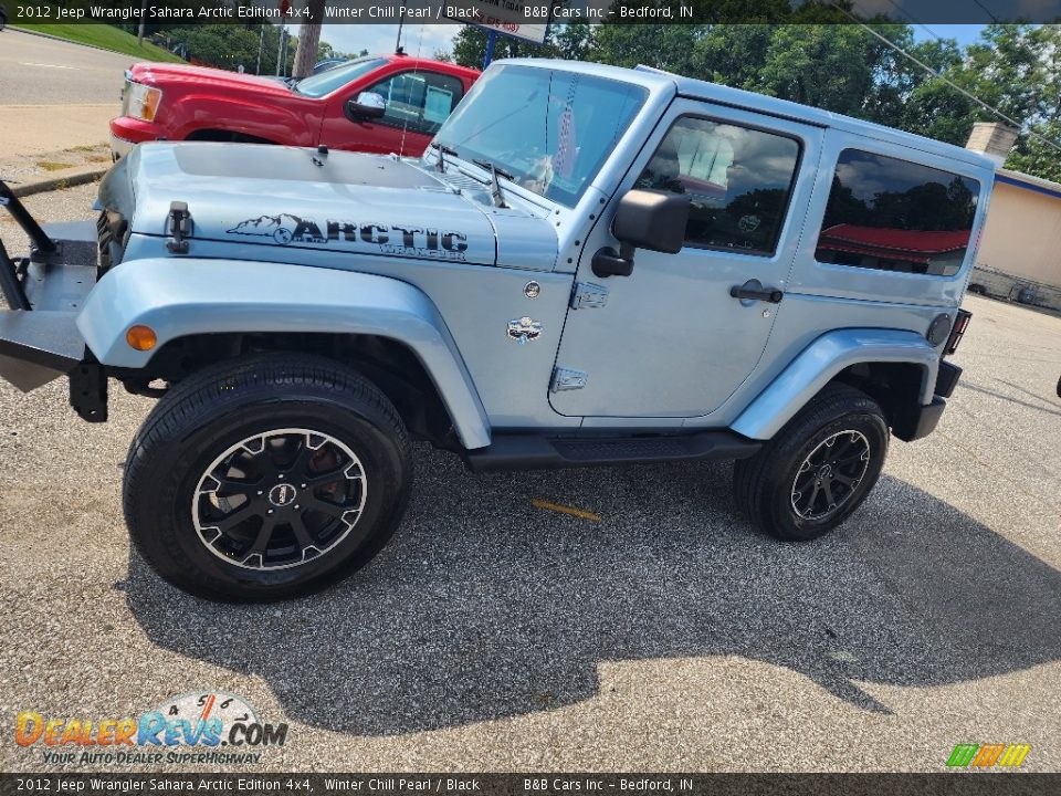 2012 Jeep Wrangler Sahara Arctic Edition 4x4 Winter Chill Pearl / Black Photo #1