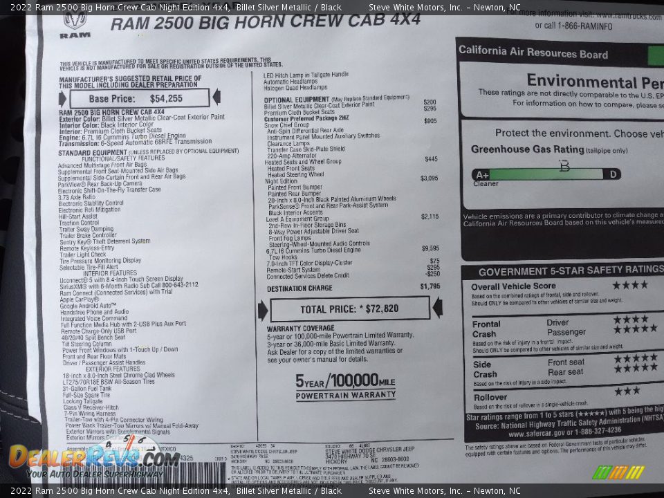 2022 Ram 2500 Big Horn Crew Cab Night Edition 4x4 Billet Silver Metallic / Black Photo #31