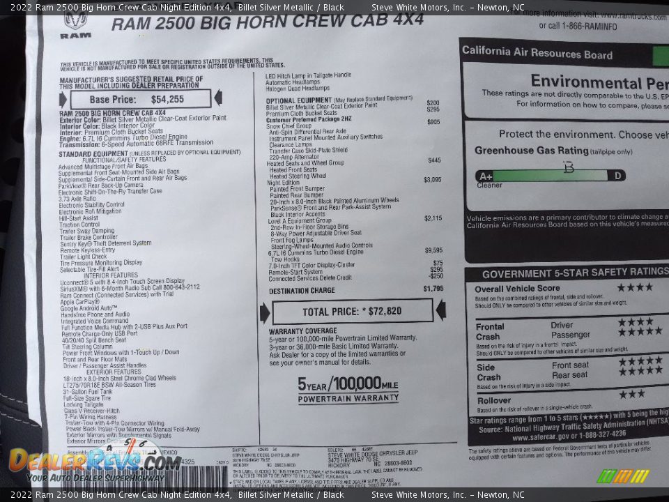 2022 Ram 2500 Big Horn Crew Cab Night Edition 4x4 Billet Silver Metallic / Black Photo #31