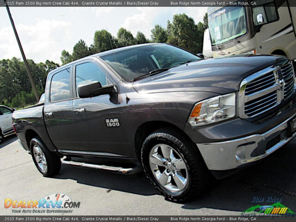 2015 Ram 1500 Big Horn Crew Cab 4x4 Granite Crystal Metallic / Black/Diesel Gray Photo #25