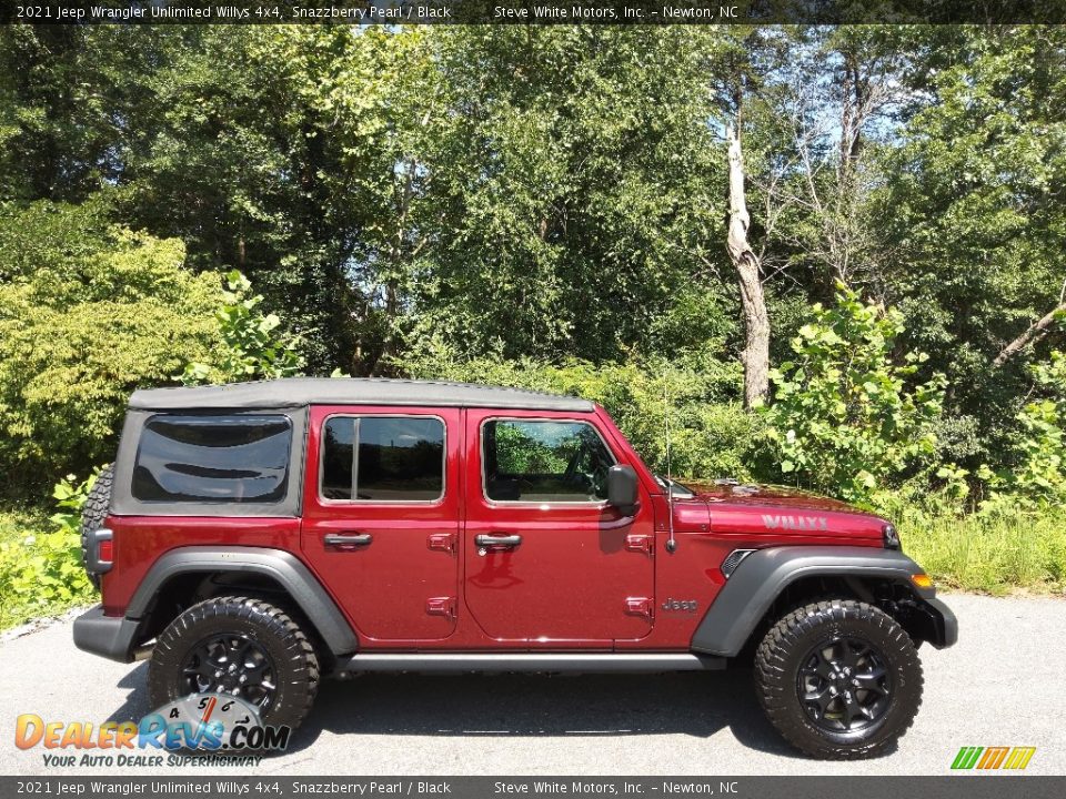2021 Jeep Wrangler Unlimited Willys 4x4 Snazzberry Pearl / Black Photo #5