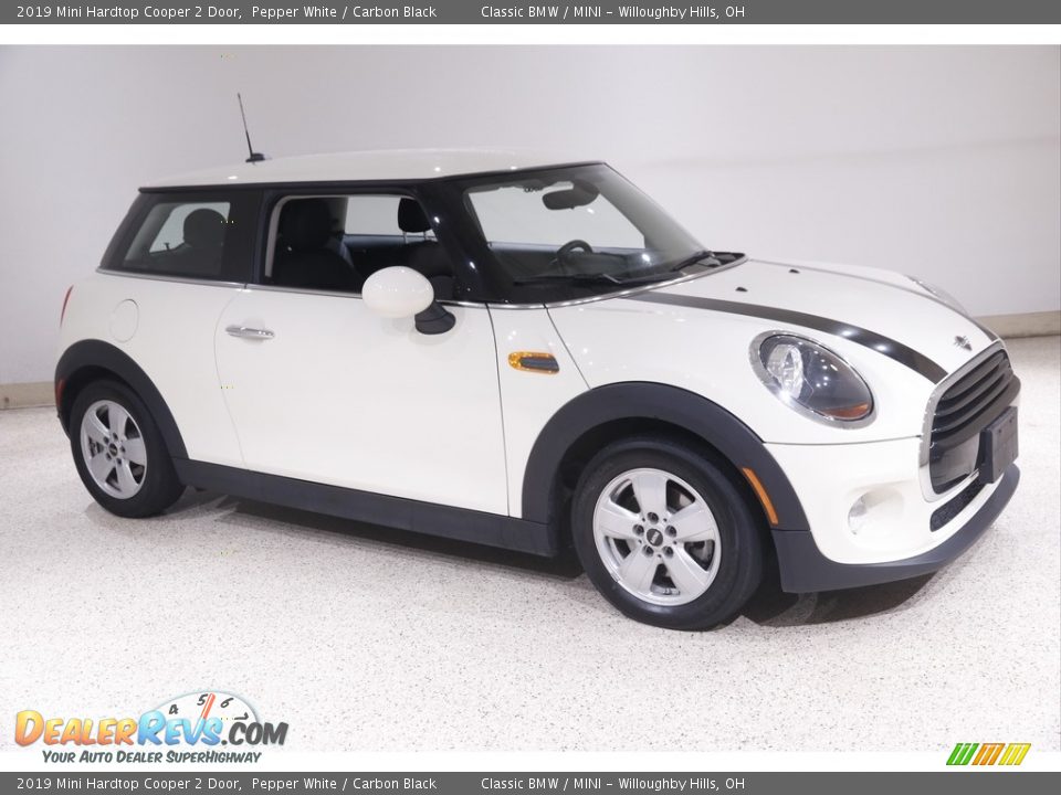 2019 Mini Hardtop Cooper 2 Door Pepper White / Carbon Black Photo #1