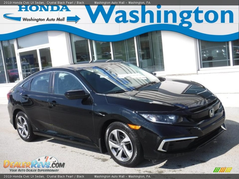 2019 Honda Civic LX Sedan Crystal Black Pearl / Black Photo #1