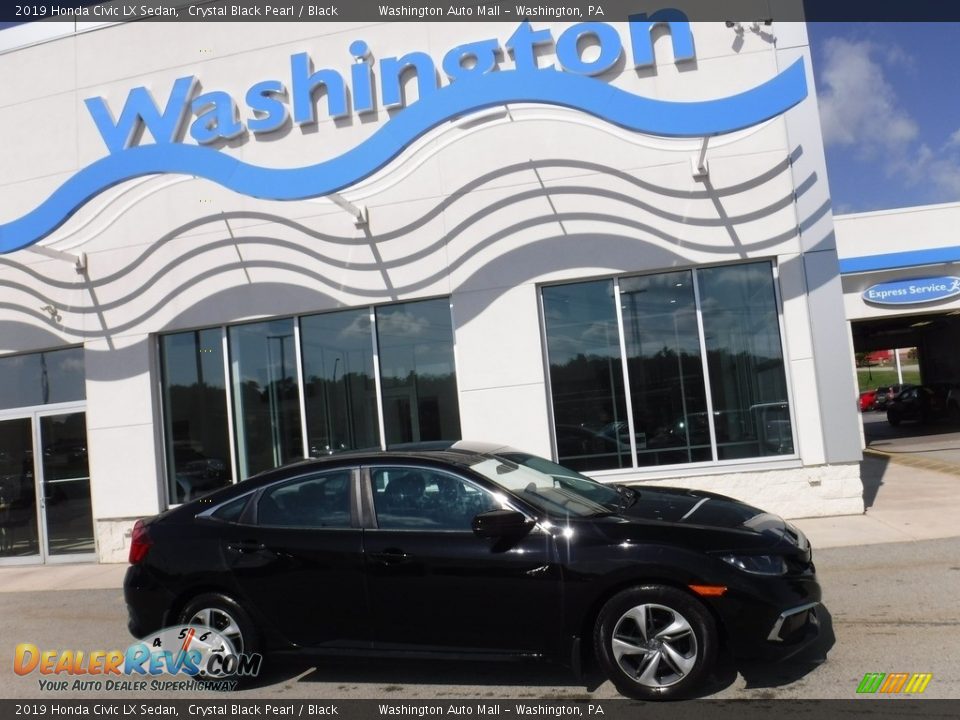 2019 Honda Civic LX Sedan Crystal Black Pearl / Black Photo #2