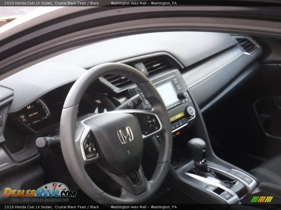 2019 Honda Civic LX Sedan Crystal Black Pearl / Black Photo #10
