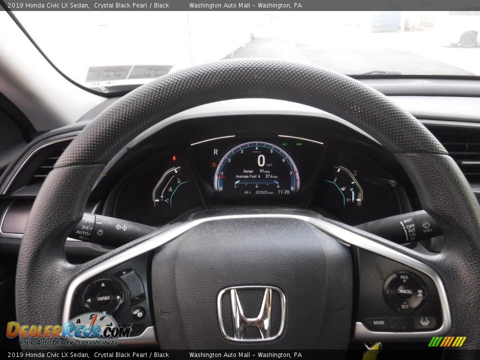 2019 Honda Civic LX Sedan Crystal Black Pearl / Black Photo #18