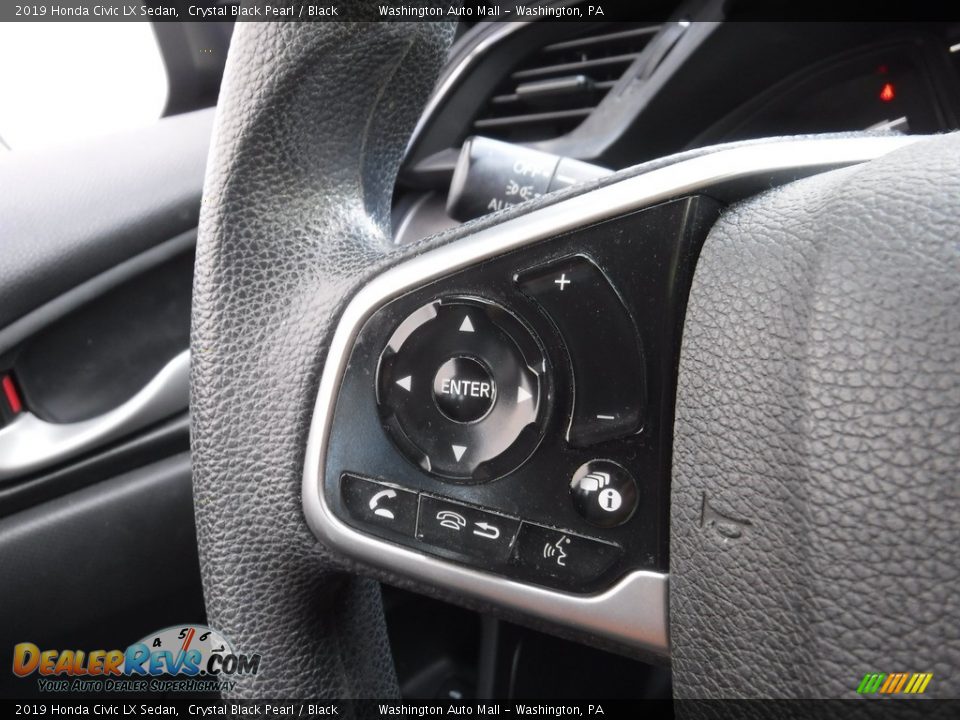 2019 Honda Civic LX Sedan Crystal Black Pearl / Black Photo #19