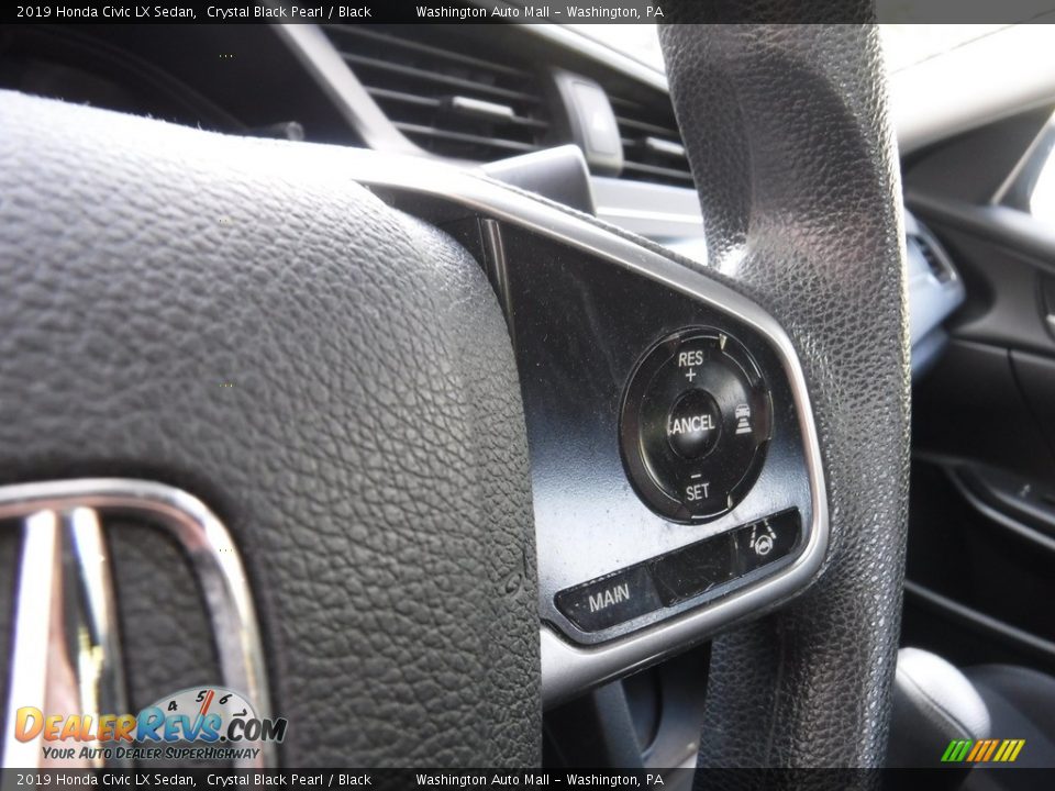 2019 Honda Civic LX Sedan Crystal Black Pearl / Black Photo #20