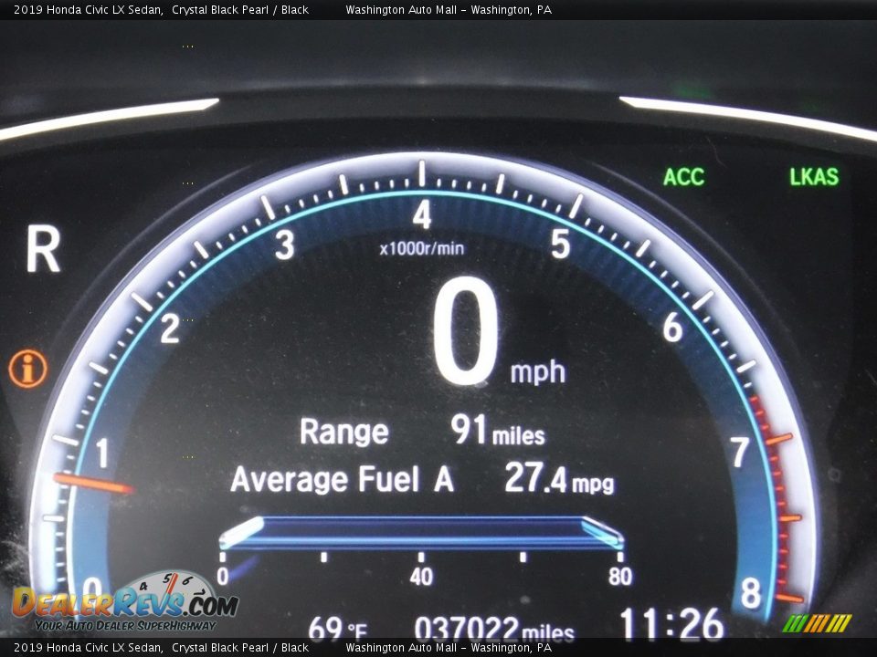 2019 Honda Civic LX Sedan Crystal Black Pearl / Black Photo #25