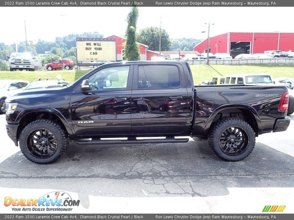 2022 Ram 1500 Laramie Crew Cab 4x4 Diamond Black Crystal Pearl / Black Photo #2