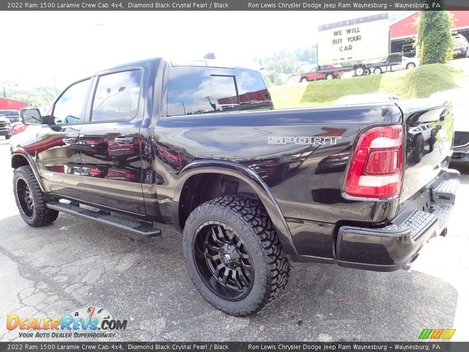 2022 Ram 1500 Laramie Crew Cab 4x4 Diamond Black Crystal Pearl / Black Photo #3