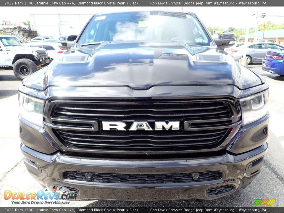 2022 Ram 1500 Laramie Crew Cab 4x4 Diamond Black Crystal Pearl / Black Photo #8