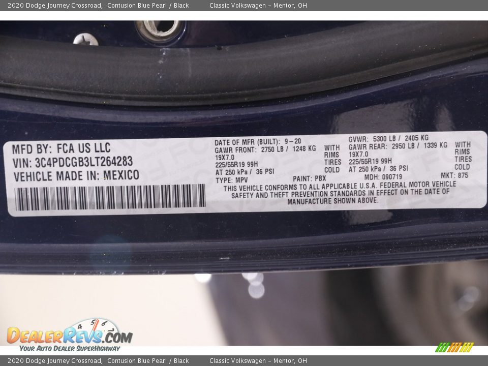 2020 Dodge Journey Crossroad Contusion Blue Pearl / Black Photo #23