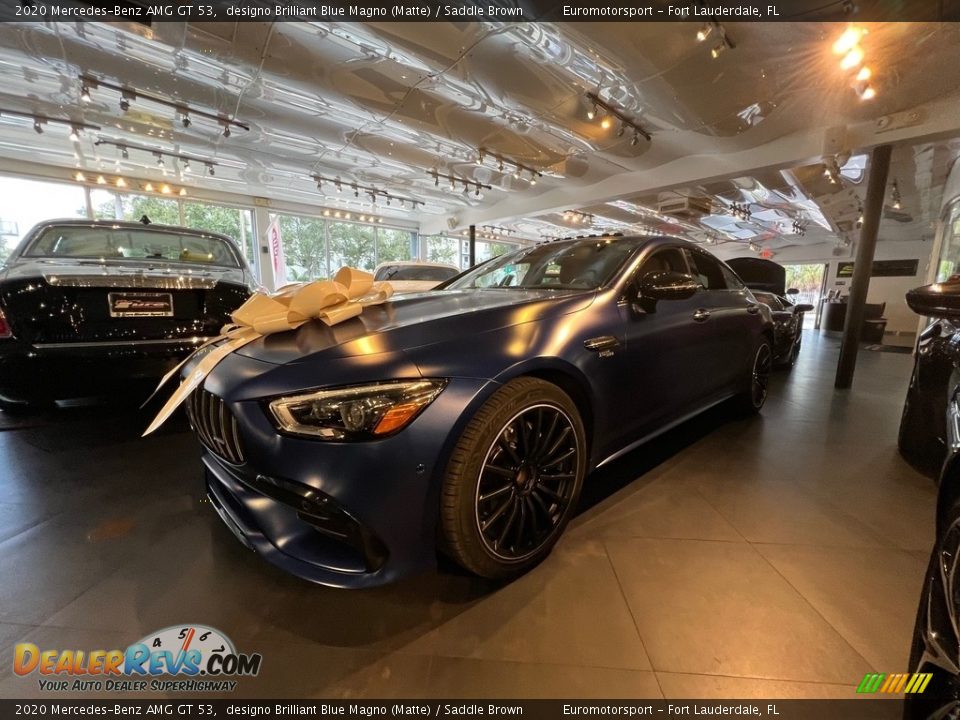 2020 Mercedes-Benz AMG GT 53 designo Brilliant Blue Magno (Matte) / Saddle Brown Photo #1
