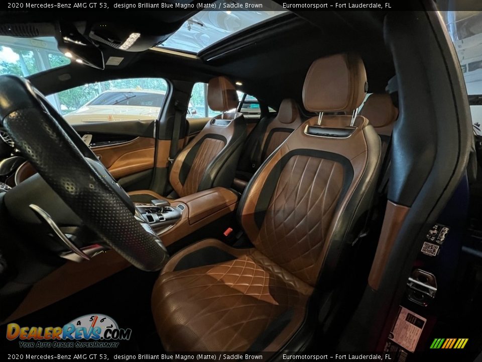 2020 Mercedes-Benz AMG GT 53 designo Brilliant Blue Magno (Matte) / Saddle Brown Photo #2
