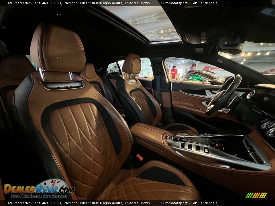 2020 Mercedes-Benz AMG GT 53 designo Brilliant Blue Magno (Matte) / Saddle Brown Photo #3