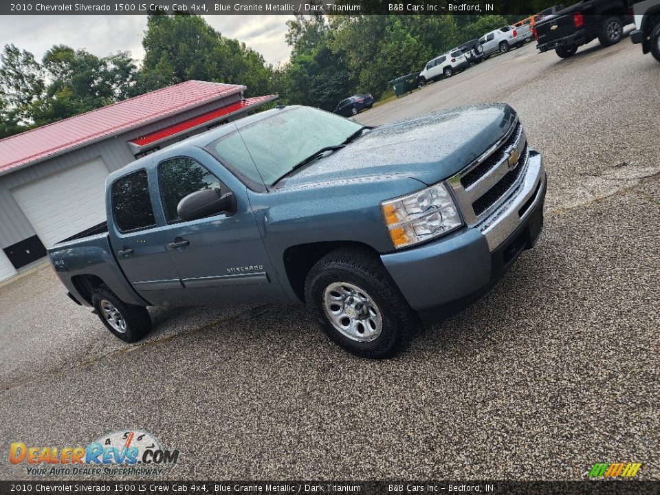 2010 Chevrolet Silverado 1500 LS Crew Cab 4x4 Blue Granite Metallic / Dark Titanium Photo #2