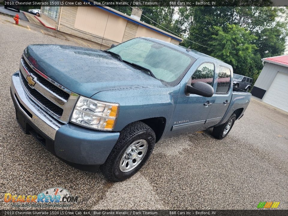 2010 Chevrolet Silverado 1500 LS Crew Cab 4x4 Blue Granite Metallic / Dark Titanium Photo #4