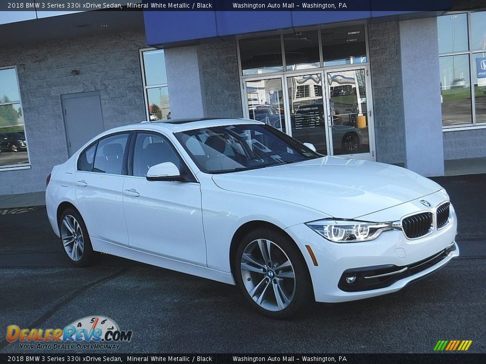 2018 BMW 3 Series 330i xDrive Sedan Mineral White Metallic / Black Photo #1