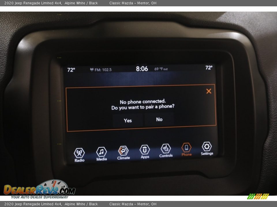 2020 Jeep Renegade Limited 4x4 Alpine White / Black Photo #13