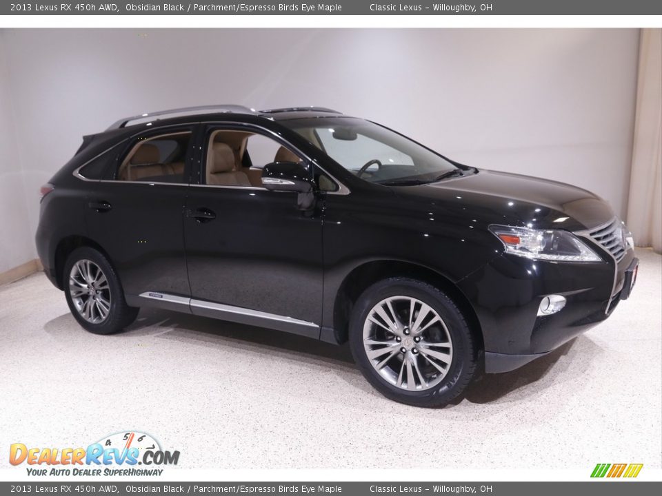 2013 Lexus RX 450h AWD Obsidian Black / Parchment/Espresso Birds Eye Maple Photo #1