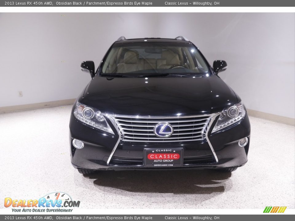 2013 Lexus RX 450h AWD Obsidian Black / Parchment/Espresso Birds Eye Maple Photo #2