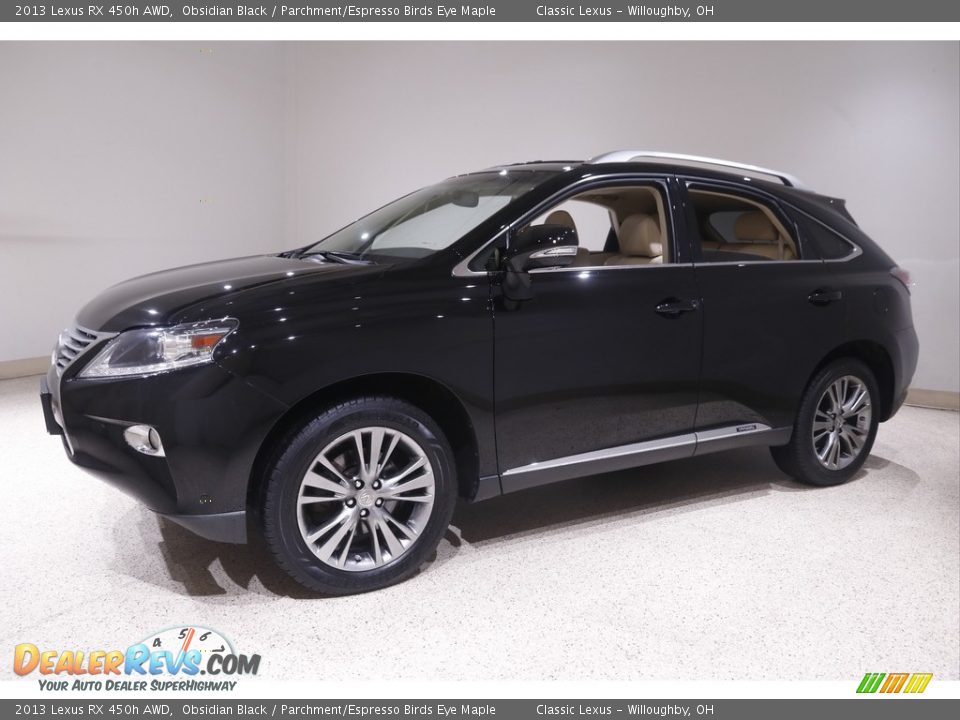 2013 Lexus RX 450h AWD Obsidian Black / Parchment/Espresso Birds Eye Maple Photo #3