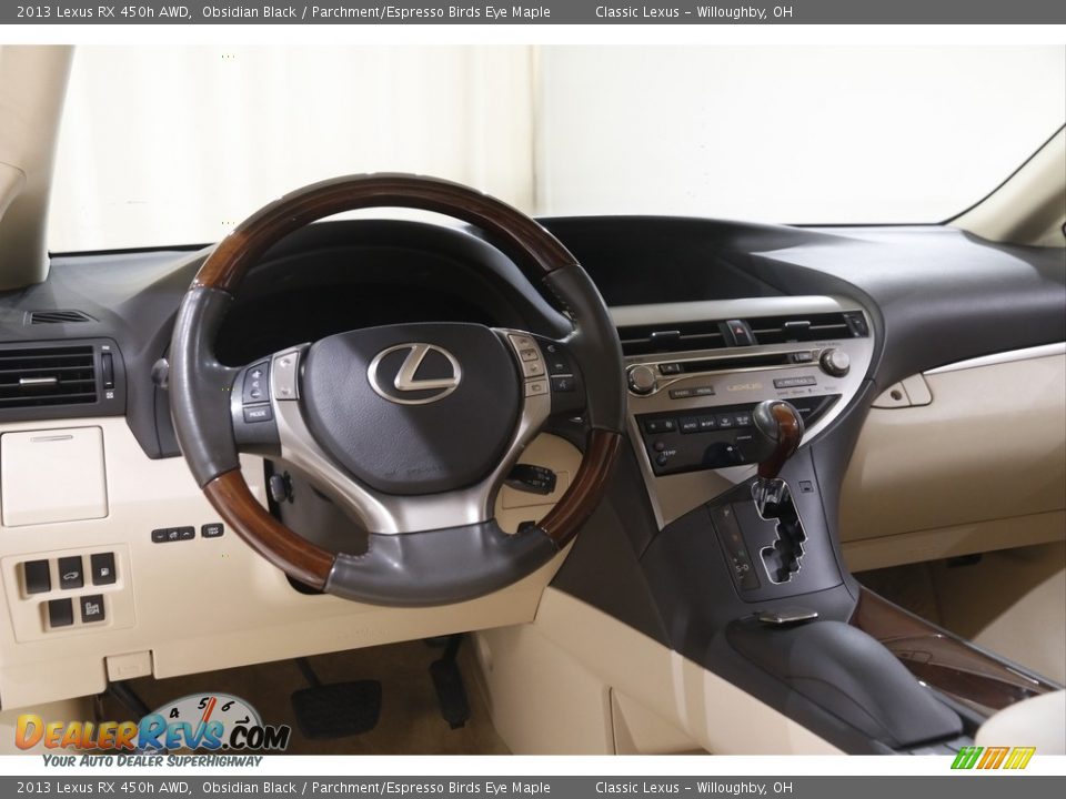 2013 Lexus RX 450h AWD Obsidian Black / Parchment/Espresso Birds Eye Maple Photo #6