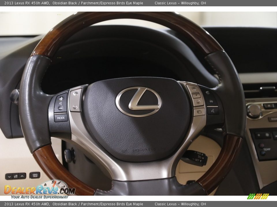 2013 Lexus RX 450h AWD Obsidian Black / Parchment/Espresso Birds Eye Maple Photo #7