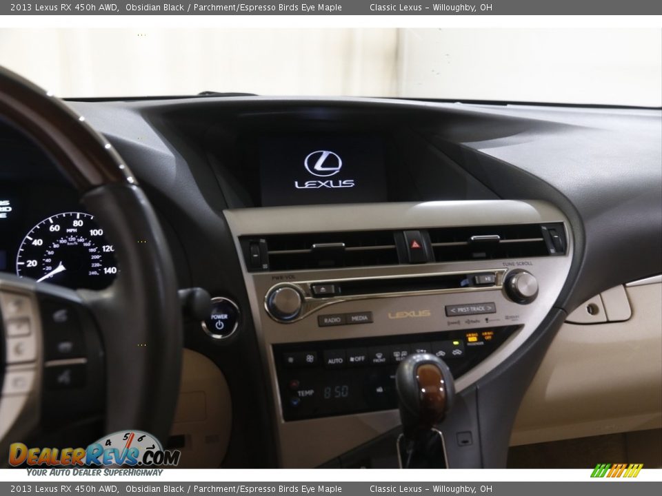 2013 Lexus RX 450h AWD Obsidian Black / Parchment/Espresso Birds Eye Maple Photo #9