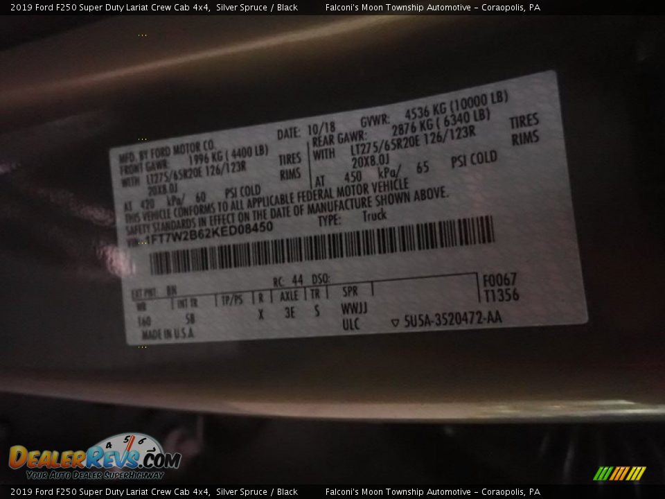 2019 Ford F250 Super Duty Lariat Crew Cab 4x4 Silver Spruce / Black Photo #26