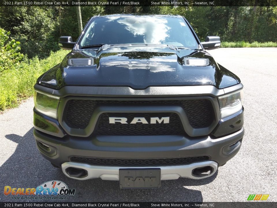 2021 Ram 1500 Rebel Crew Cab 4x4 Diamond Black Crystal Pearl / Red/Black Photo #3