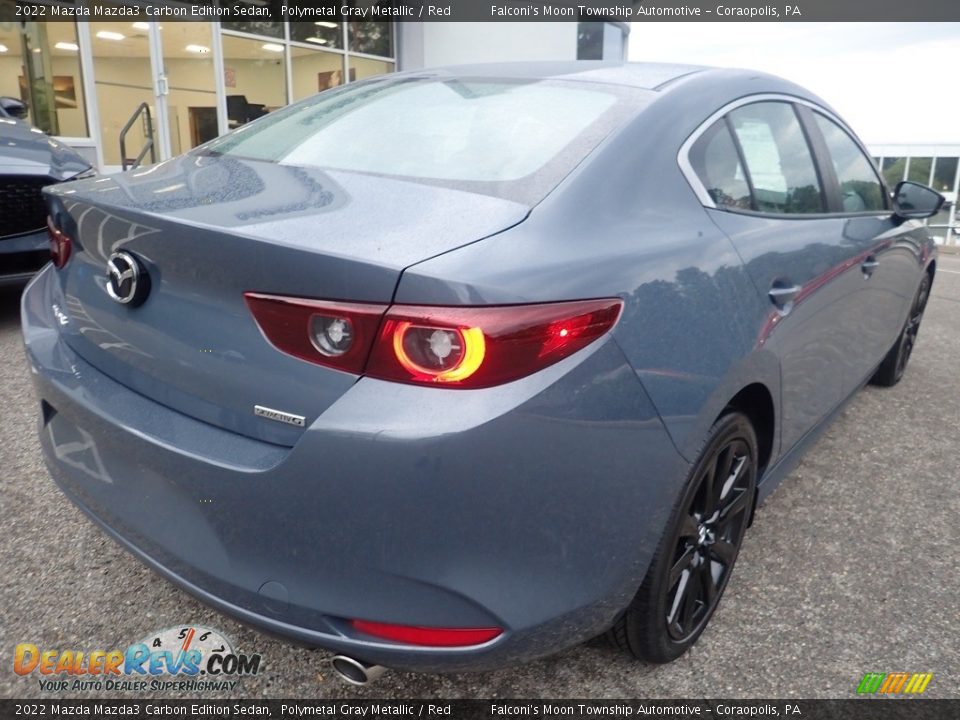 2022 Mazda Mazda3 Carbon Edition Sedan Polymetal Gray Metallic / Red Photo #2