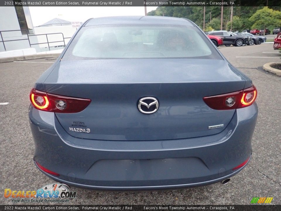 2022 Mazda Mazda3 Carbon Edition Sedan Polymetal Gray Metallic / Red Photo #3